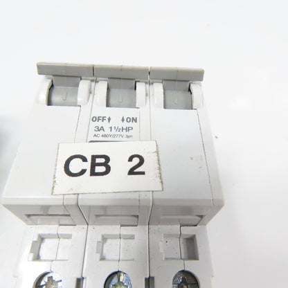 Allen Bradley 1492-CB3 Ser C 3-Pole Circuit Breakers 7A, 3A, 10A Lot Of 7