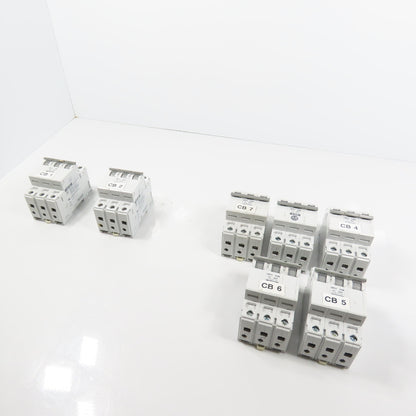 Allen Bradley 1492-CB3 Ser C 3-Pole Circuit Breakers 7A, 3A, 10A Lot Of 7