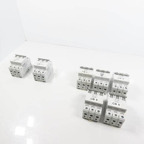 Allen Bradley 1492-CB3 Ser C 3-Pole Circuit Breakers 7A, 3A, 10A Lot Of 7