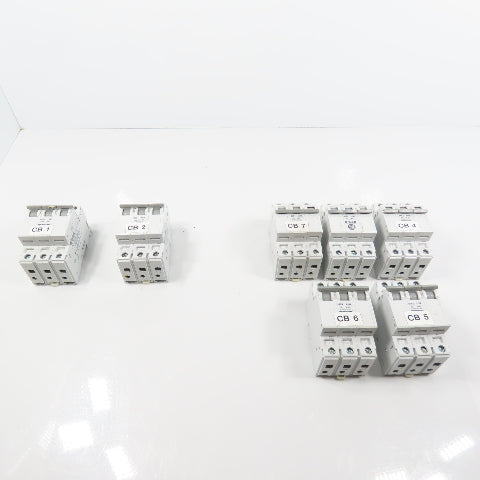 Allen Bradley 1492-CB3 Ser C 3-Pole Circuit Breakers 7A, 3A, 10A Lot Of 7