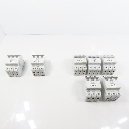 Allen Bradley 1492-CB3 Ser C 3-Pole Circuit Breakers 7A, 3A, 10A Lot Of 7