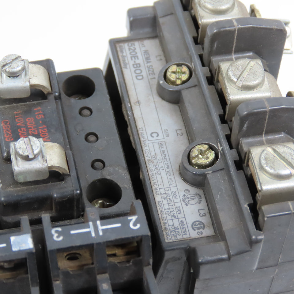 Allen Bradley 520E-BOD Ser C Nema Size 1 Motor Starter Contactor 120V Coil 10HP