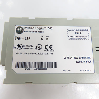 Allen Bradley 1764-LSP Ser A Rev B FRN 2 MicroLogix 1500 Processor Unit