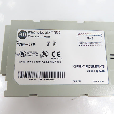 Allen Bradley 1764-LSP Ser A Rev B FRN 2 MicroLogix 1500 Processor Unit