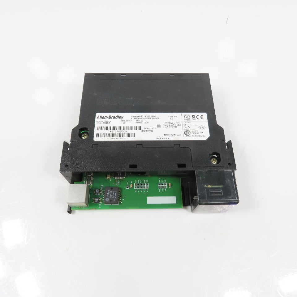 Allen Bradley 1756-ENBT Ethernet/IP Communications Bridge F/W Rev 3.6 NO COVER