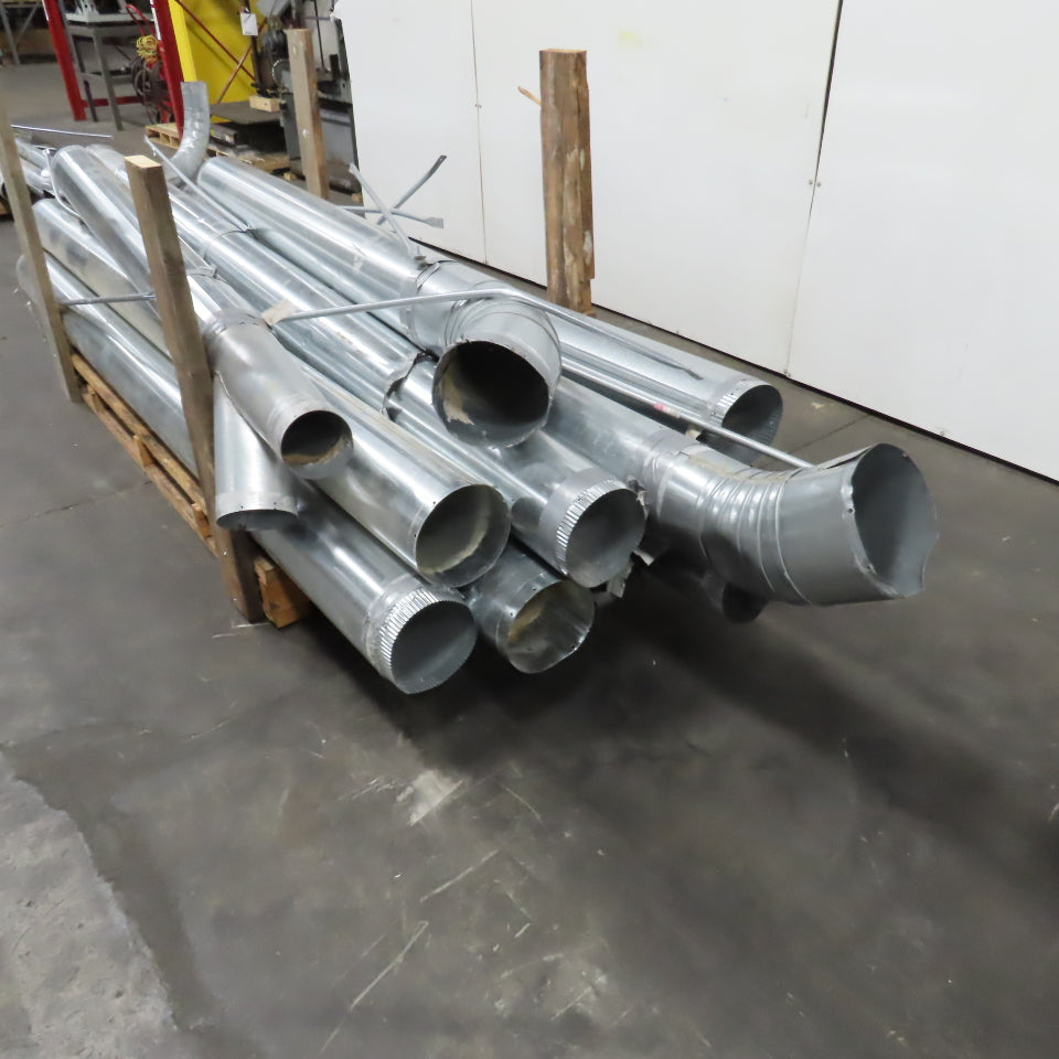 18/20 Gauge Misc. Lengths Snap Lock Galvanized Duct Pipe 7" & 8" Lot Of 11