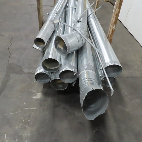 18/20 Gauge Misc. Lengths Snap Lock Galvanized Duct Pipe 7" & 8" Lot Of 11