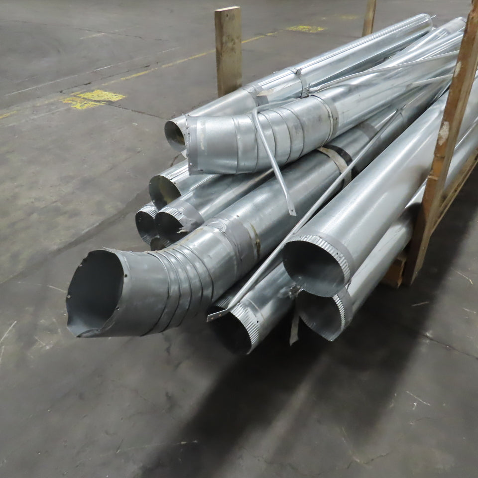 18/20 Gauge Misc. Lengths Snap Lock Galvanized Duct Pipe 7" & 8" Lot Of 11