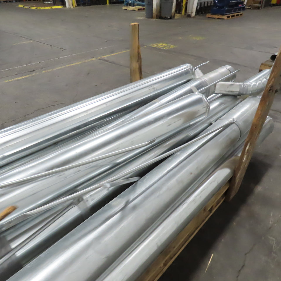 18/20 Gauge Misc. Lengths Snap Lock Galvanized Duct Pipe 7" & 8" Lot Of 11