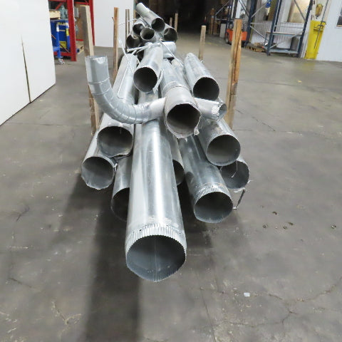 18/20 Gauge Misc. Lengths Snap Lock Galvanized Duct Pipe 7" & 8" Lot Of 11