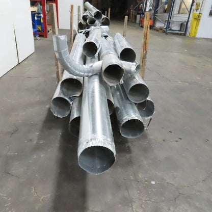 18/20 Gauge Misc. Lengths Snap Lock Galvanized Duct Pipe 7" & 8" Lot Of 11