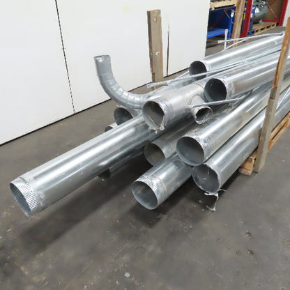 18/20 Gauge Misc. Lengths Snap Lock Galvanized Duct Pipe 7" & 8" Lot Of 11