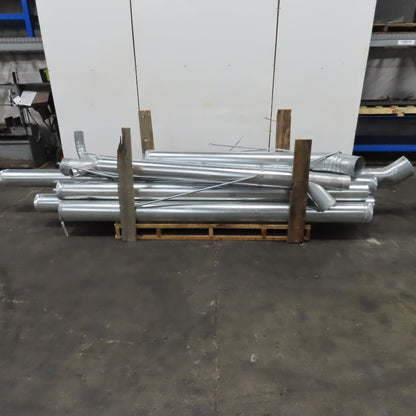 18/20 Gauge Misc. Lengths Snap Lock Galvanized Duct Pipe 7" & 8" Lot Of 11
