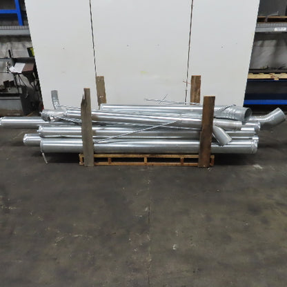 18/20 Gauge Misc. Lengths Snap Lock Galvanized Duct Pipe 7" & 8" Lot Of 11
