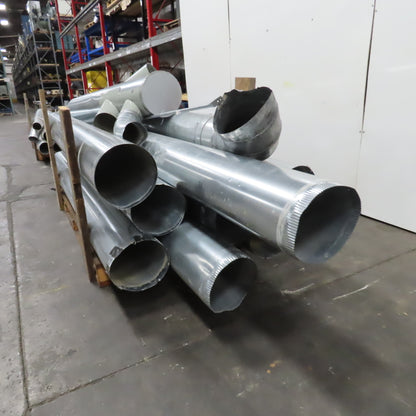 18/20 Gauge Misc. Lengths Snap Lock Galvanized Duct Pipe 10" & 11" Lot Of 11