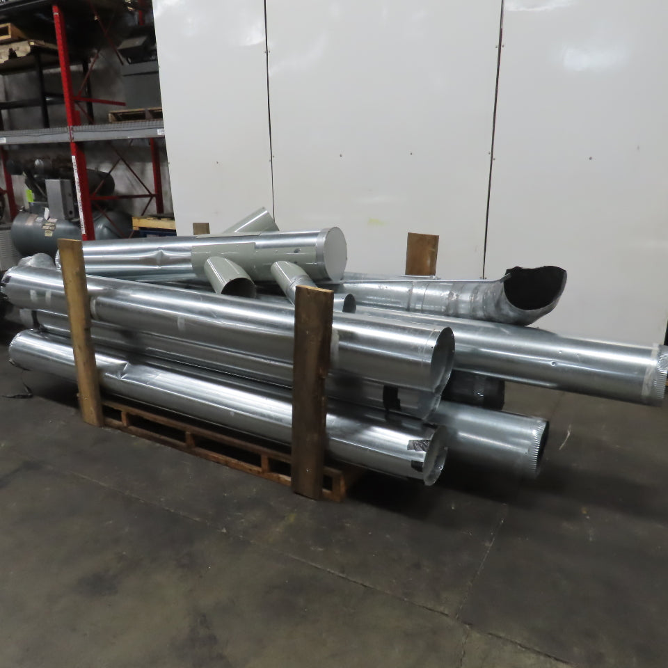 18/20 Gauge Misc. Lengths Snap Lock Galvanized Duct Pipe 10" & 11" Lot Of 11