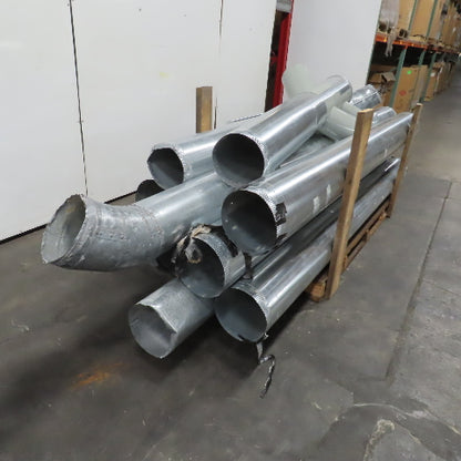 18/20 Gauge Misc. Lengths Snap Lock Galvanized Duct Pipe 10" & 11" Lot Of 11