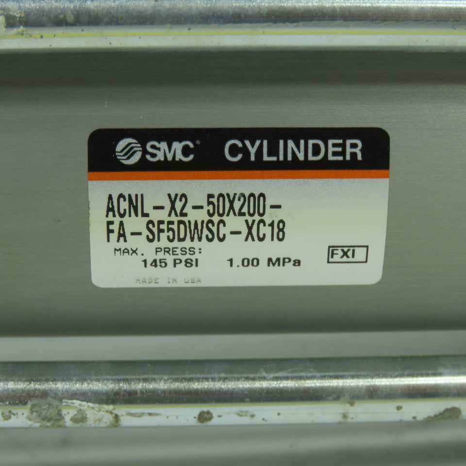 SMC ACNL-X2-50X200-FA Double Acting Pneumatic Cylinder 50mm Bore 200mm Stroke
