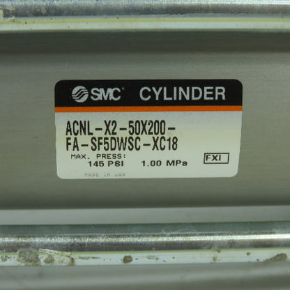SMC ACNL-X2-50X200-FA Double Acting Pneumatic Cylinder 50mm Bore 200mm Stroke