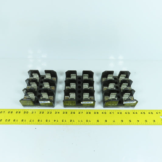 Busman J60030 11218 600V 30A 3-Pole Fuse Holders Lot Of 3