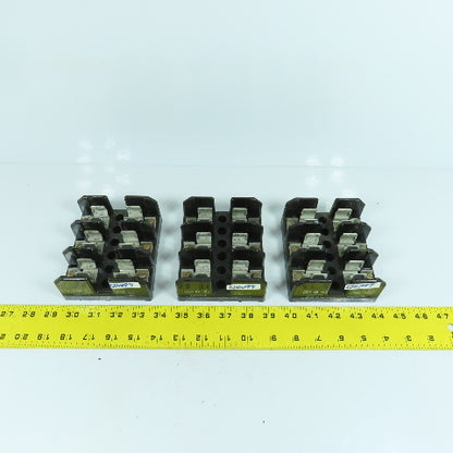 Busman J60030 11218 600V 30A 3-Pole Fuse Holders Lot Of 3