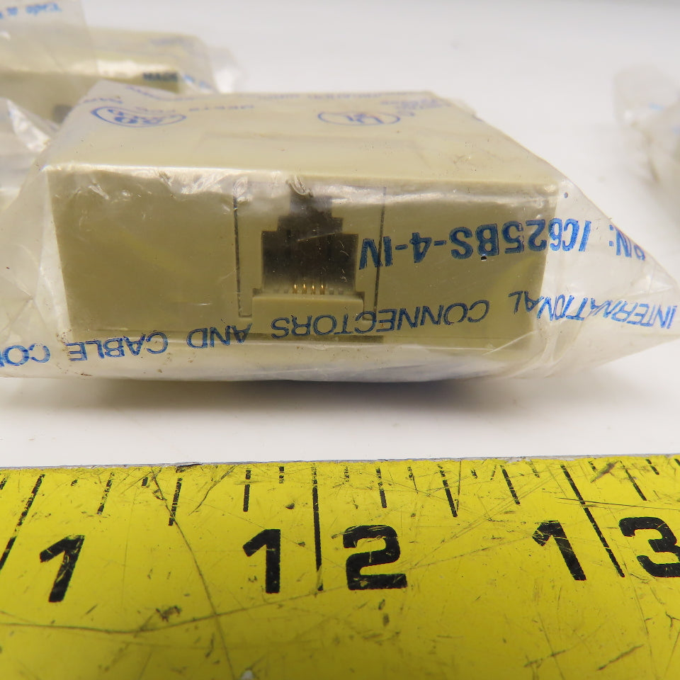 ICC IC625BS-4-IV Land Line Telephone Wall Jack Almond Self Adhesive Lot Of 5