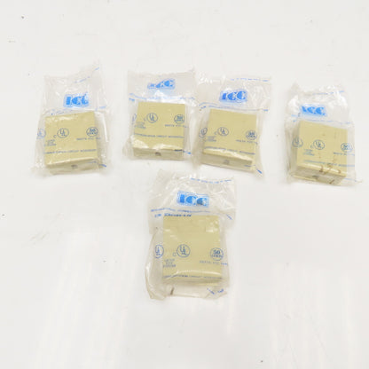 ICC IC625BS-4-IV Land Line Telephone Wall Jack Almond Self Adhesive Lot Of 5