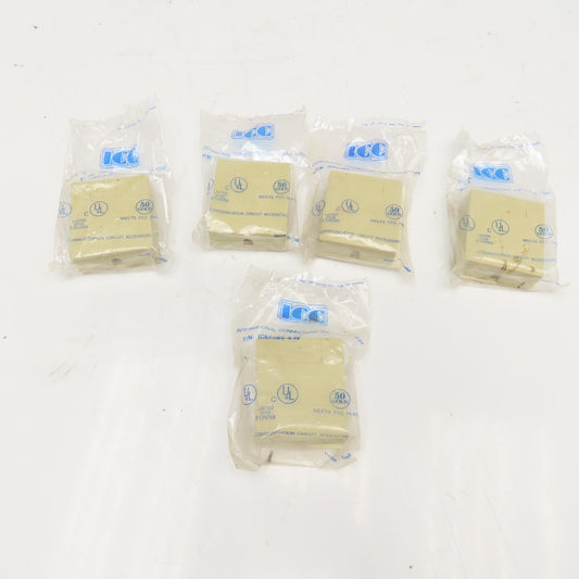 ICC IC625BS-4-IV Land Line Telephone Wall Jack Almond Self Adhesive Lot Of 5