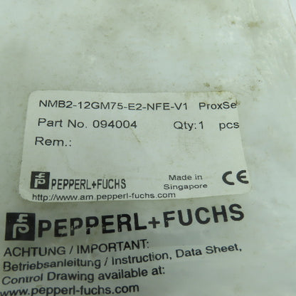 Pepperl + Fuchs NMB2-12GM75-E2-NFE-V1 094004 Inductive Proximity Sensor NEW