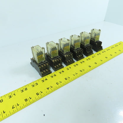 Omron MY4N-D2 General Purpose 24V DC Relay W/ Base Lot Of 6