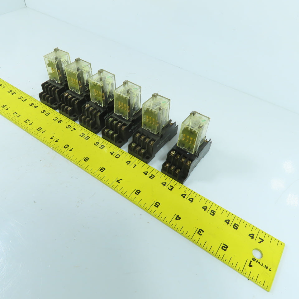 Omron MY4N-D2 General Purpose 24V DC Relay W/ Base Lot Of 6