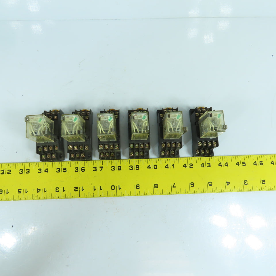 Omron MY4N-D2 General Purpose 24V DC Relay W/ Base Lot Of 6