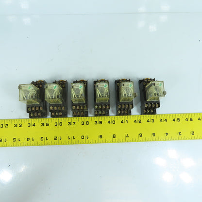 Omron MY4N-D2 General Purpose 24V DC Relay W/ Base Lot Of 6