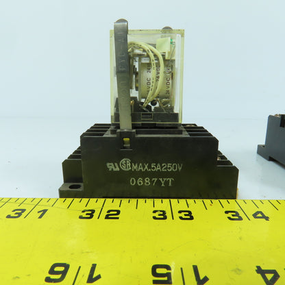 Omron MY4N-D2 General Purpose 24V DC Relay W/ Base Lot Of 6