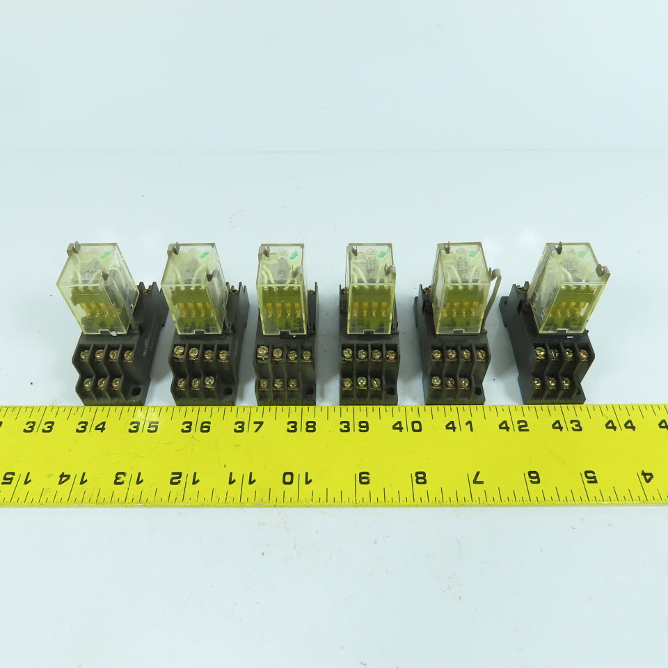 Omron MY4N-D2 General Purpose 24V DC Relay W/ Base Lot Of 6