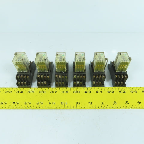 Omron MY4N-D2 General Purpose 24V DC Relay W/ Base Lot Of 6