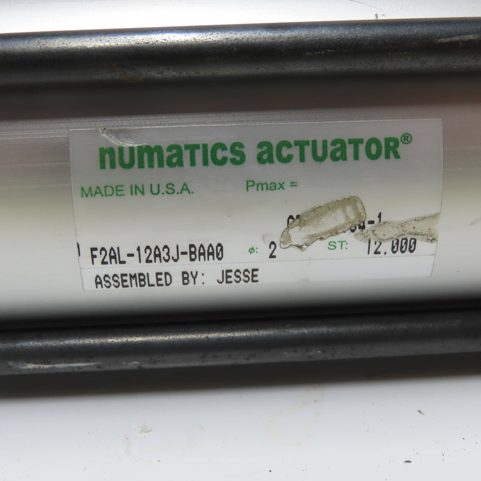 Numatics Actuator F2AL-12A3J-BAA0 Double Acting Pneumatic Cylinder 12" Stroke