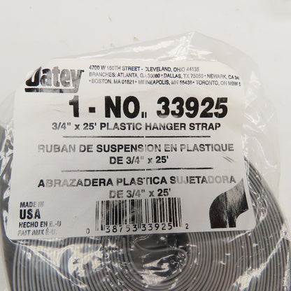 Oatey 33925 3/4" x 25' Plastic Pipe Hanger Strap Lot Of 3
