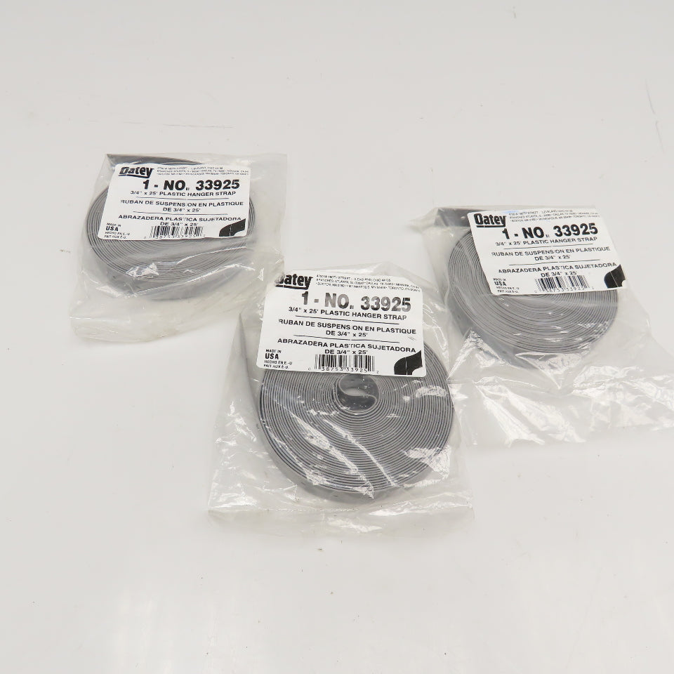 Oatey 33925 3/4" x 25' Plastic Pipe Hanger Strap Lot Of 3