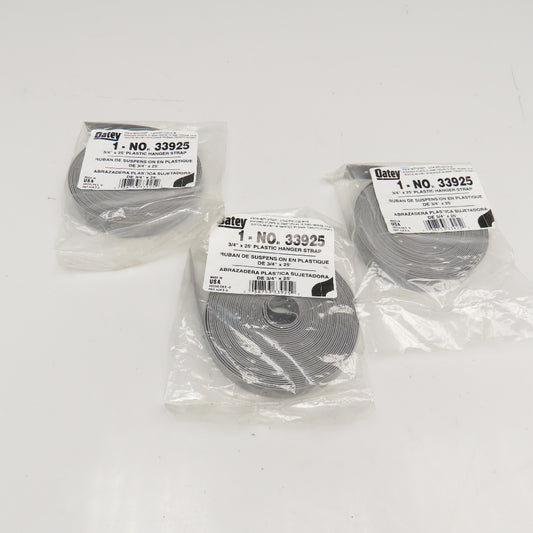 Oatey 33925 3/4" x 25' Plastic Pipe Hanger Strap Lot Of 3