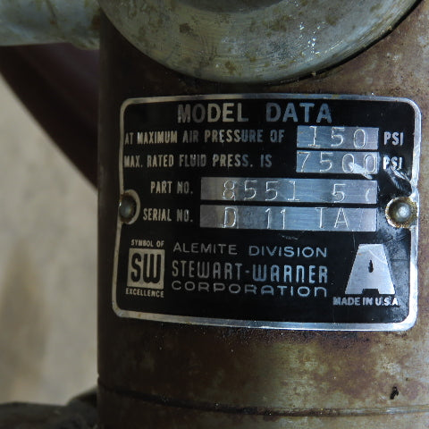 SW Alemite 8551 Standard Duty Portable Air Operated Grease Pump 150PSI W/6320-1