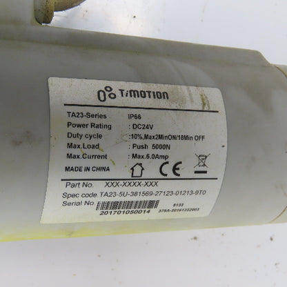 TiMotion TA23 Series Medical Lift Linear Actuator 24VDC 5000Nm Push 30" OAL