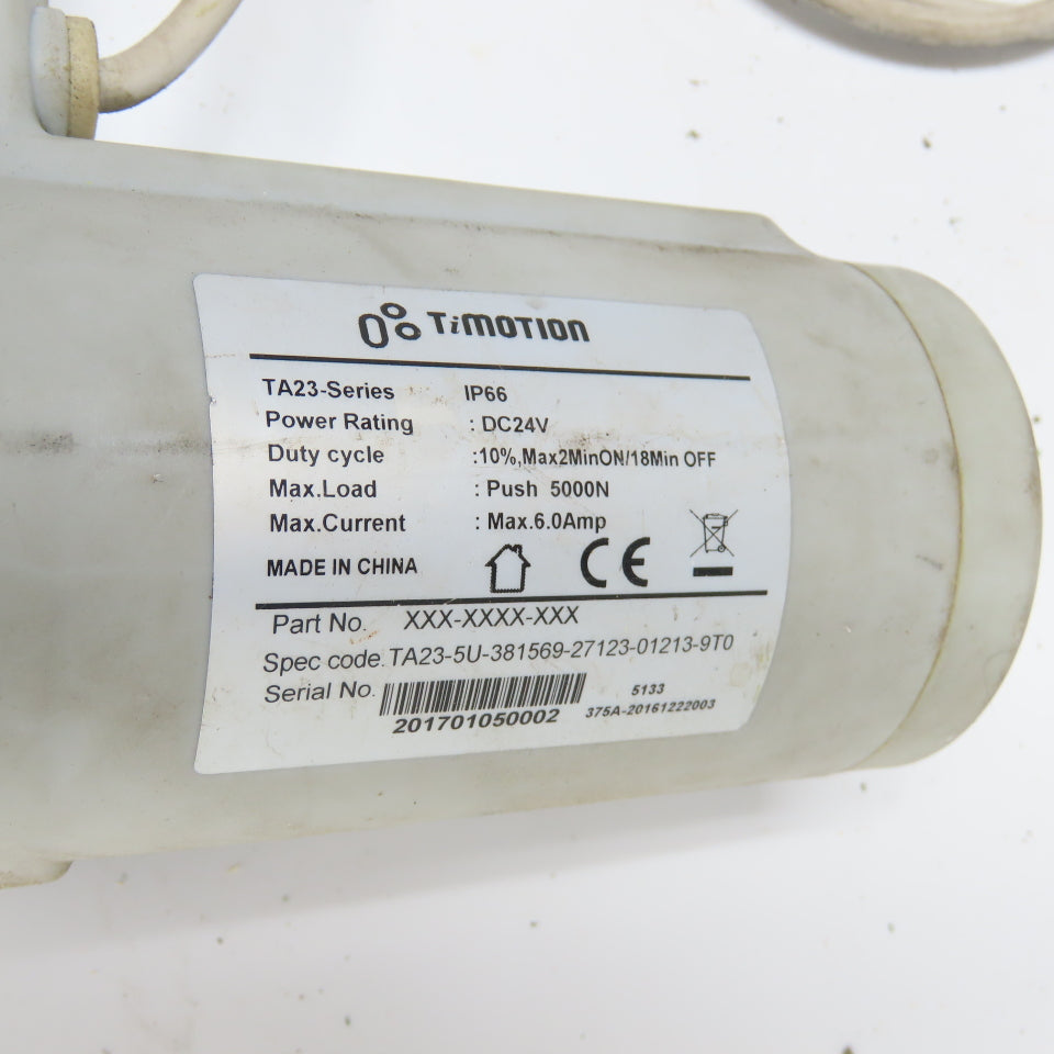 TiMotion TA23 Series Medical Lift Linear Actuator 24VDC 5000Nm Push 30" OAL