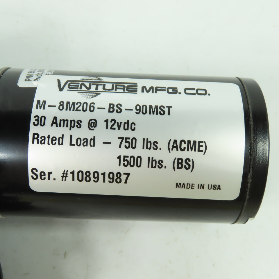 Venture M-8M206-BS-90MST Actuator Motor 30A 12VDC 9500RPM 1500Lbs BS Load