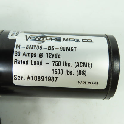 Venture M-8M206-BS-90MST Actuator Motor 30A 12VDC 9500RPM 1500Lbs BS Load