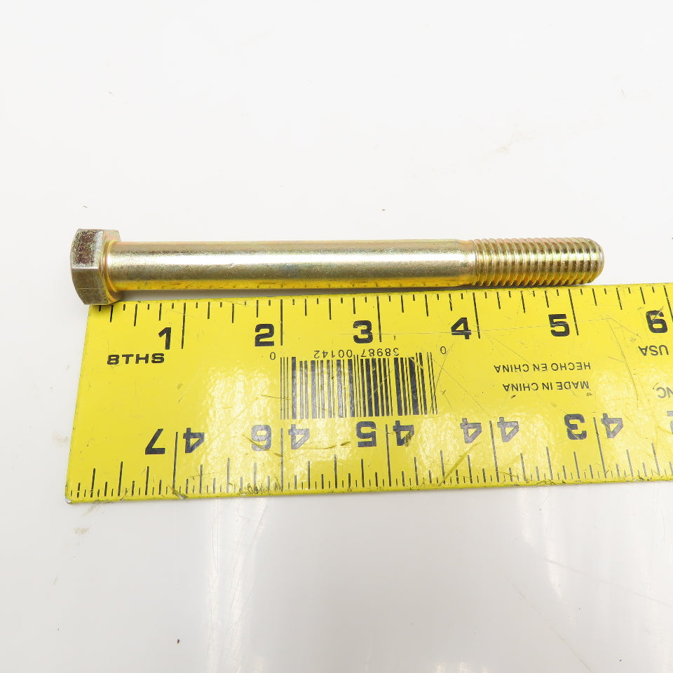 1/2-13 x 5" Hex Cap Screw Grade 8 Yellow Zinc Lot Of 5
