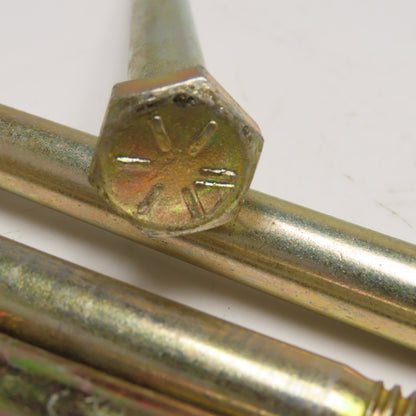 1/2-13 x 5" Hex Cap Screw Grade 8 Yellow Zinc Lot Of 5