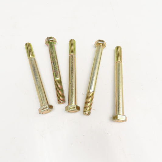 1/2-13 x 5" Hex Cap Screw Grade 8 Yellow Zinc Lot Of 5