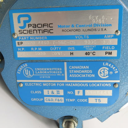 Micropump 114/56C 1/3HP Magnetic Drive Gear Pump 90VDC Haz. Location Motor