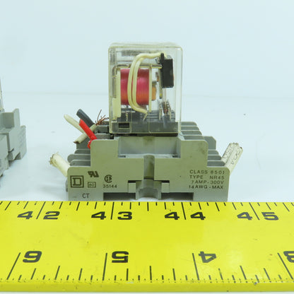 Magbecraft LR41893-8M 3A 1/10HP 120VAC Relay W/ Square D Base NR45 Lot Of 9